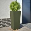 vidaXL Plantenbakken 2 st 35x35x75 cm staal olijfgroen