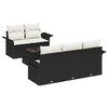 vidaXL Tuin Sofa Set 6 st 5-Aantal zitplaatsen Zwart en Cr&egrave;me