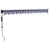 vidaXL Luifel automatisch uitschuifbaar 3x2,5 m blauw en wit