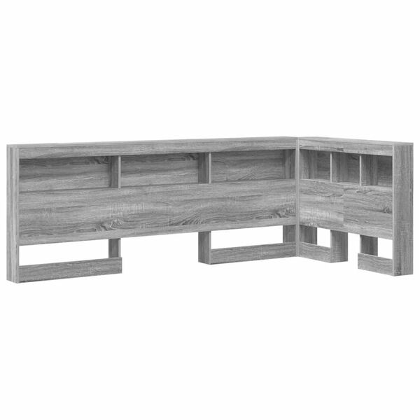vidaXL Opberghoofdbord met plank Grijs Sonoma 90 cm Bewerkt hout