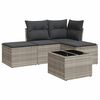 vidaXL 5-delige Loungeset met kussens poly rattan lichtgrijs