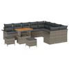 vidaXL Tuinbankenset met kussen 12 pcs Grijs poly rattan