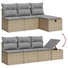 vidaXL 7-delige Loungeset met kussens poly rattan grijs