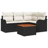 vidaXL Tuinbankenset 5 st Zwart poly rattan