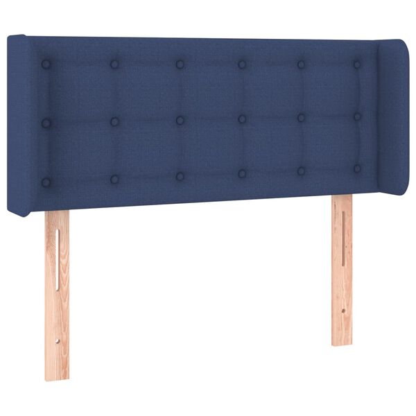 vidaXL Hoofdbord met randen 93x16x78/88 cm stof blauw
