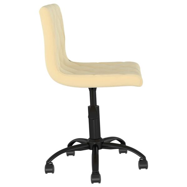 vidaXL Eetkamerstoel draaibaar fluweel cr&egrave;mekleurig