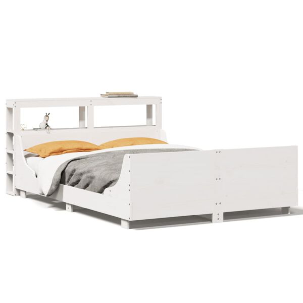 vidaXL Bedframe zonder matras massief grenenhout wit 160x200 cm