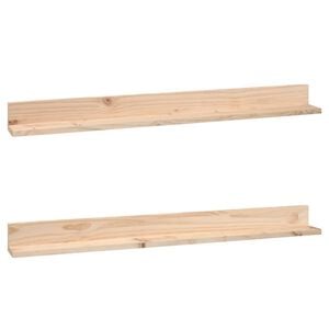 vidaXL Wandkasten 2 st 110x11x9 cm massief grenenhout
