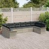 vidaXL Tuin Sofa Set met opslag 10 pcs Lichtgrijs poly rattan