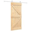 vidaXL Schuifdeur 90 x 210 cm Massief grenenhout Natuurlijk en Wit