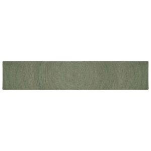 vidaXL Vloerkleden Olijfgroen 60 x 400 cm Jute