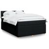 vidaXL Boxspring met matras stof zwart 140x190 cm