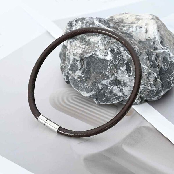 vidaXL Leren Koord Donkerbruin &Oslash;4 mm x 50 m Leer