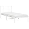 vidaXL Bedframe met hoofdbord metaal wit 90x190 cm