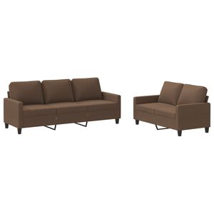 vidaXL 2-delige Loungeset met kussens stof bruin