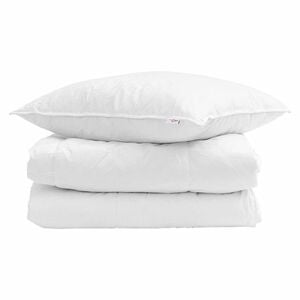 vidaXL Winter Dekbed met kussen 2 pcs Wit Donsveertjes