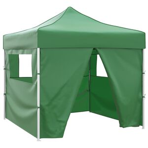 vidaXL Vouwtent met 4 zijwanden 3x3 m groen