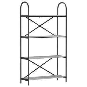 vidaXL Boekenkast 4-laags 80 x 30 x 146 cm Bewerkt hout Grijs Sonoma