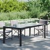vidaXL Tuintafel 190x90x75 cm gehard glas en poly rattan black
