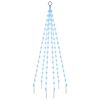 vidaXL Vlaggenmast kerstboom 108 LED's blauw 180 cm
