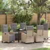 vidaXL Tuin Eetset 7 pcs Beige poly rattan