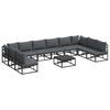 vidaXL Tuinbankenset 11 st Zwart Aluminium