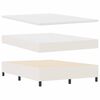 vidaXL Boxspring bed Cr&egrave;me en Wit 203 x 160 x 88 cm Katoenen stof