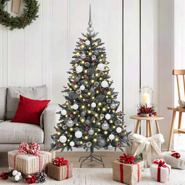 vidaXL Kunstkerstboom met 150 LED Groen 150 cm PVC en Plastic en Staal
