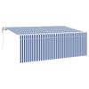 vidaXL Uitschuifbare luifel Blauw 350 x 200 cm Stof