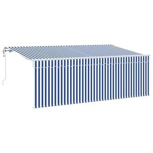vidaXL Uitschuifbare luifel Blauw 350 x 200 cm Stof