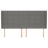 vidaXL Hoofdbord met randen 183x23x118/128 cm stof donkergrijs
