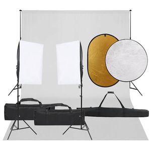 vidaXL Fotostudioset met verlichtingsset, achtergrond en reflector