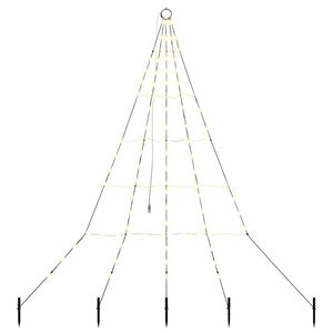 vidaXL LED Kerstboom EKENAS 182 cm 112 LED's Warmwit Staal Warmwit