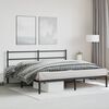 vidaXL Bedframe met hoofdbord metaal zwart 200x200 cm