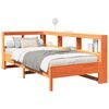 vidaXLBed met boekenkast zonder matras grenenhout wasbruin 90x190 cm