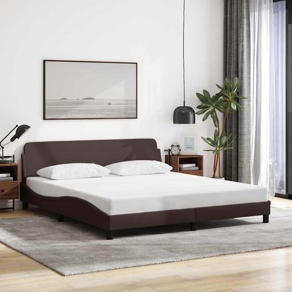vidaXL Bedframe "Dover" stof donkerbruin 180x200 cm