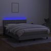vidaXL Boxspring met matras en LED stof lichtgrijs 140x200 cm