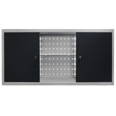 Maison Exclusive - Gereedschapskast voor aan de wand metaal grijs en