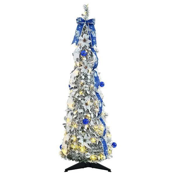 vidaXL Kunstkerstboom met 50 LED met standaard Wit 120 cm PVC