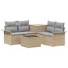 vidaXL Bankstel 6 st 4-Aantal zitplaatsen Beige en Licht Grijs