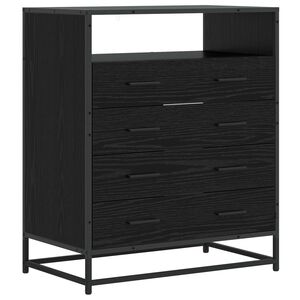 vidaXL Ladenkast 4-Lade Zwart eiken 70 x 41 x 83,5 cm Bewerkt hout