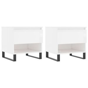 vidaXL Salontafels 2 st 50x46x50 cm bewerkt hout hoogglans wit