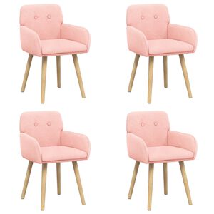 vidaXL Eettafelstoelen 4 st Boucl&eacute; Roze 59 x 57 x 85 cm