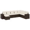 vidaXL 8-delige Loungeset met kussens poly rattan bruin
