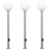vidaXL Bolderverlichting met sensor en stopcontact 3 stuks 120 cm roestvrij staal IP44
