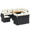 vidaXL 9-delige Loungeset met kussens poly rattan zwart