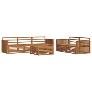 vidaXL Buiten bankenset 6 st Naturel Massief Acaciahout
