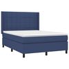 vidaXL Boxspring met matras stof blauw 140x200 cm