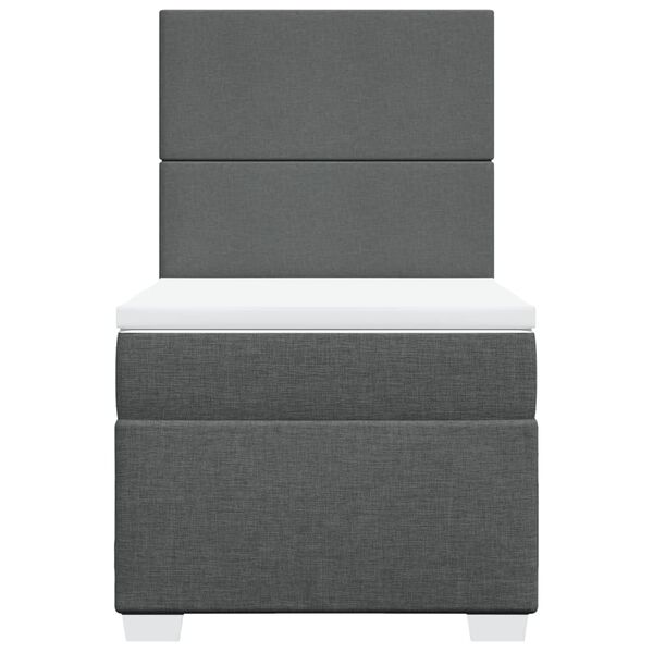 vidaXL Boxspring met matras stof donkergrijs 90x190 cm