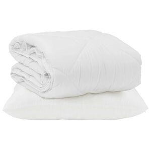 vidaXL Zomer Dekbed met kussen 2 pcs Wit Microvezel